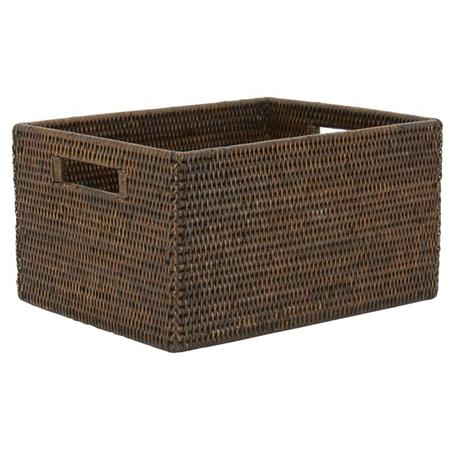 Panier de rangement en rotin antique longueur 38cm