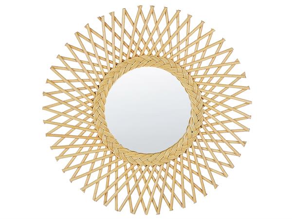 Miroir en rotin naturel 60x60