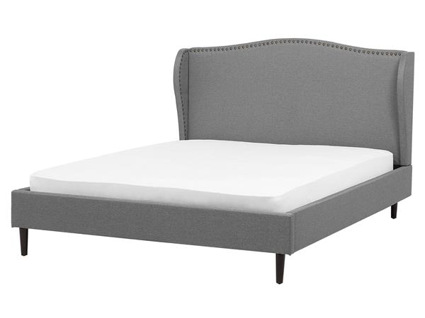 Lit double en tissu gris 160x200