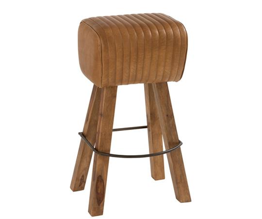 Tabouret de bar rétro en cuir