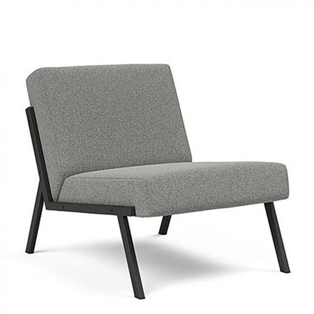 INNOVATION LIVING  Chaise design VIKKO pieds métal noir Tissu Bouclé Ash Grey