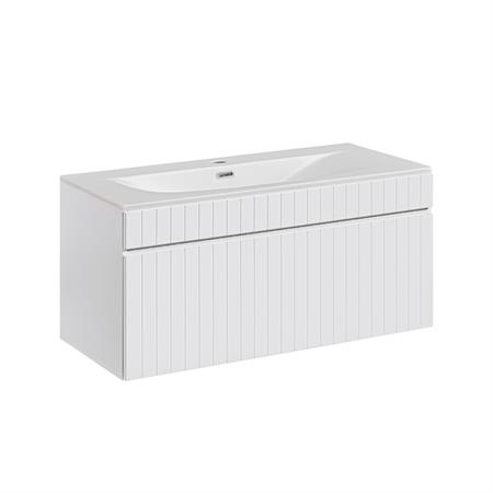 Meuble vasque encastrée stratifiés blanc