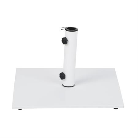 Pied de parasol carré en acier blanc 25 kg