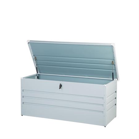 Coffre de rangement métal 132 cm 62 cm gris clair