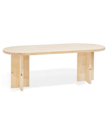 Table à manger ovale en bois de sapin naturel 180x75cm