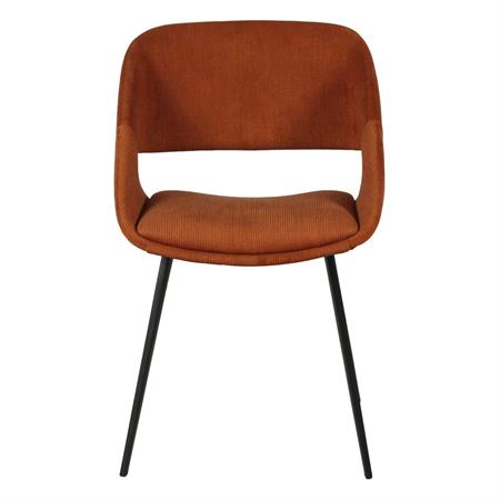 Chaise design velours côtelé cognac pieds métal ADA