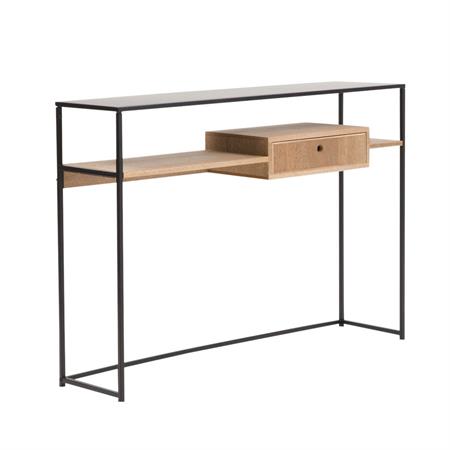 Table console en métal noir 120 cm