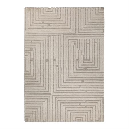 Tapis design à motif labythinthe et relief tons de beige 160x230