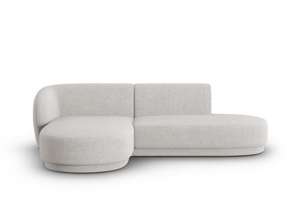 Canapé d'angle modulable gauche 4 places tissu chenille argent chiné