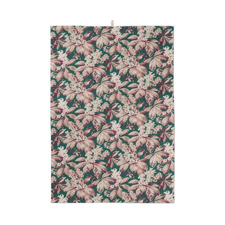Torchon à motif coton vert 45x74cm