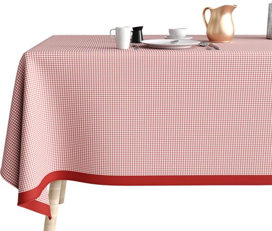 Nappe Coton Anti Tache 140x250 Vichy Rouge