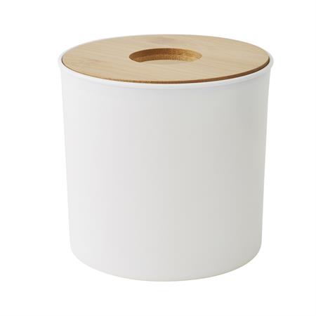 Poubelle à coton couvercle bambou 1