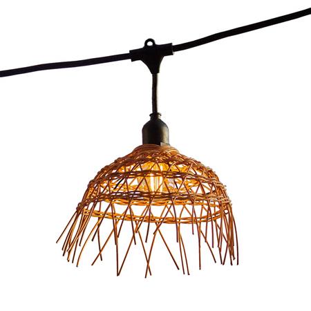 Guirlande lumineuse Poly rotin Noir 6M