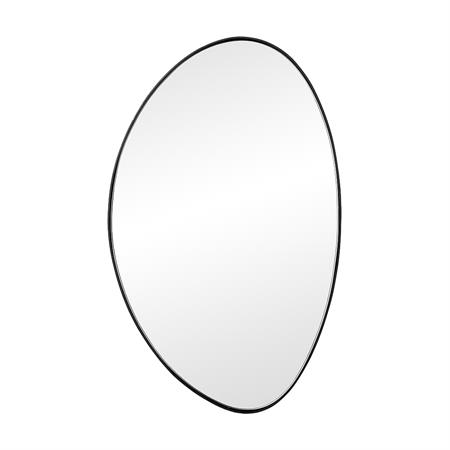 Miroir mural ovale / rond dans la hauteur du métal noir 65 cm