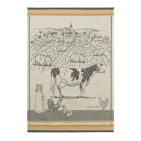 Lot de 2 torchons imprimés en coton Orange 50x75
