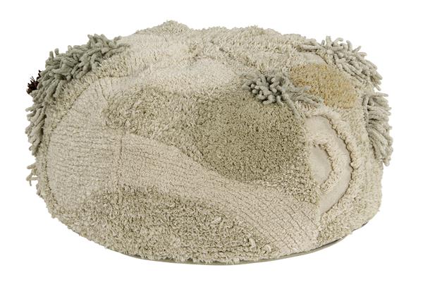 Pouf en coton marron Ø30x50
