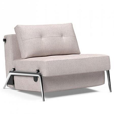 INNOVATION LIVING  Fauteuil design CUBED 02 ALU convertible 200x90cm tissu Weda Sand