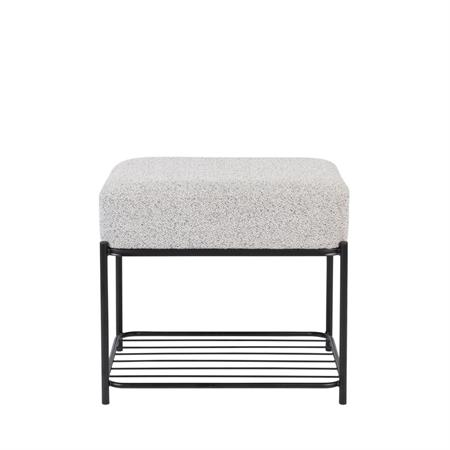 Tabouret rectangulaire en tissu gris