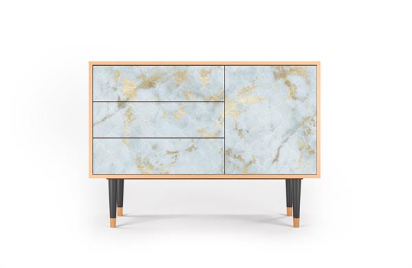 Buffet  blanc clair 3 tiroirs et 1 porte L 115 cm