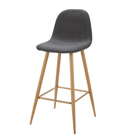 Chaise de bar en tissu gris anthracite H72