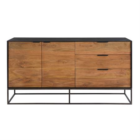 Buffet 2 portes 3 tiroirs en bois d'acacia