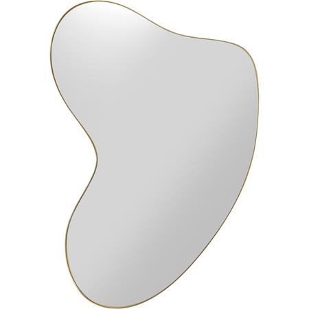 Miroir forme organique en acier doré 120x110