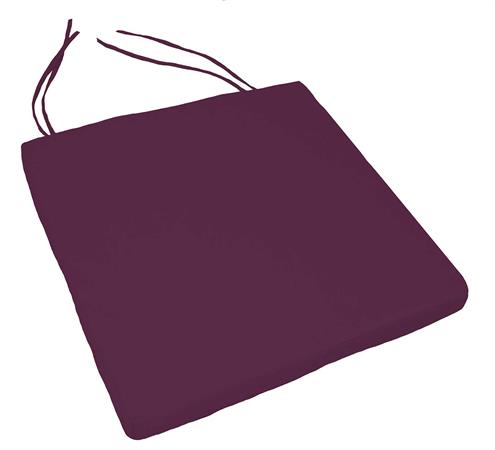 Galette de chaise Outdoor déhoussable unie - Fuchsia - 40 x 40 cm -  Polyester