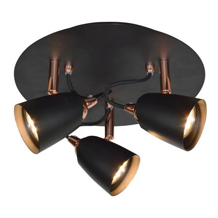 Spot de plafond en métal noir