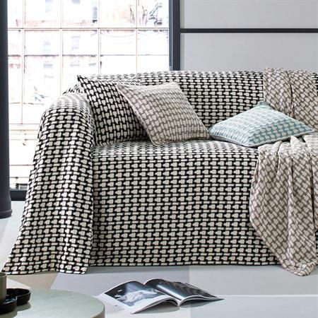 Plaid 150x150 noir en coton