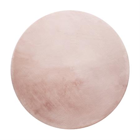 Tapis imitation fourrure lapin doux tufté rose rond Ø100