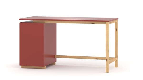 Bureau enfant en pin massif&MDF 120x60 rouge