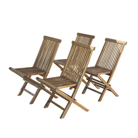 4 chaises de jardin en teck huilé massif pliantes