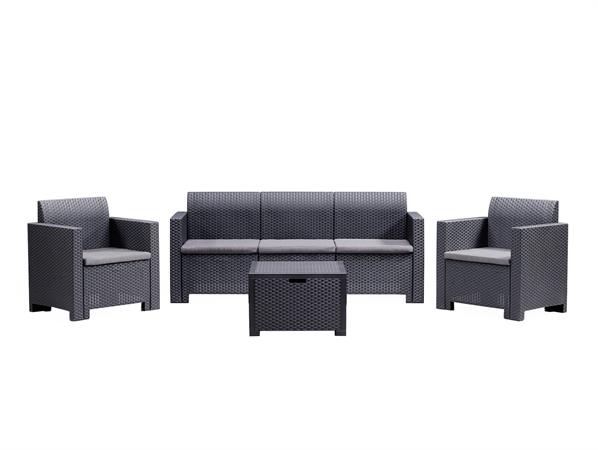 Set salon d’extérieur anthracite 75x58 cm
