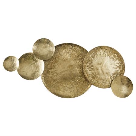 Déco murale en métal doré 131x56