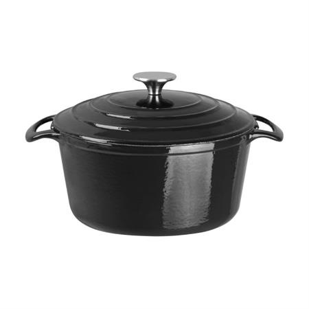 Grande cocotte ronde en fonte noire vogue 4 l