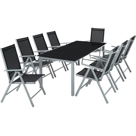 Salon de jardin avec Cadre en aluminium pour 8 personnes argent