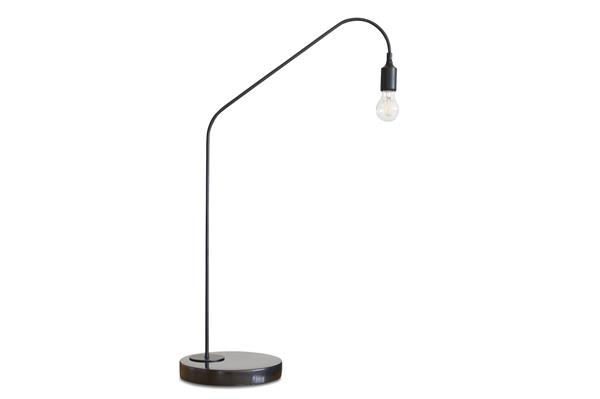 Lampe de table en métal et marbre noir
