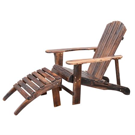 Fauteuil de jardin en pin avec repose-pied