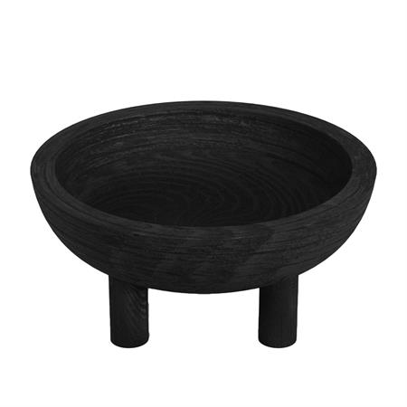 Coupe design en bois sculpté paulownia noir