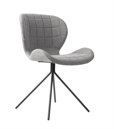 Chaise design en tissu lainé gris