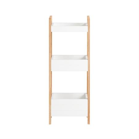 Etagère de stockage avec 3 étagères effet bois blanc