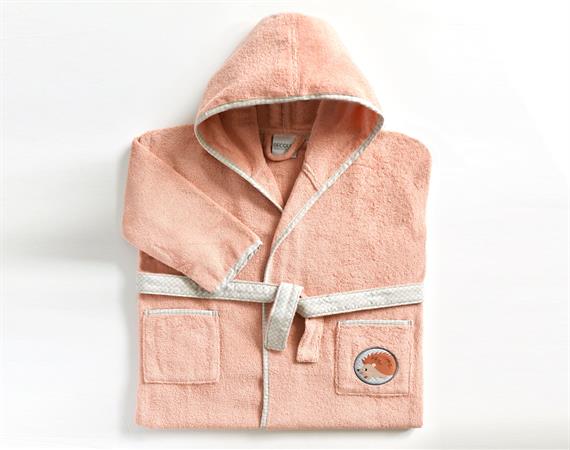 Peignoir de bain 4 ans rose en coton