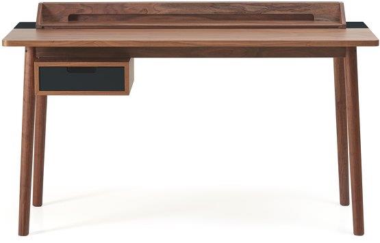 Bureau en noyer et tiroir gris ardoise Honoré - Hartô