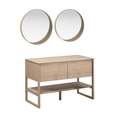 Meuble sous vasque plaqué chêne naturel  120cm 
