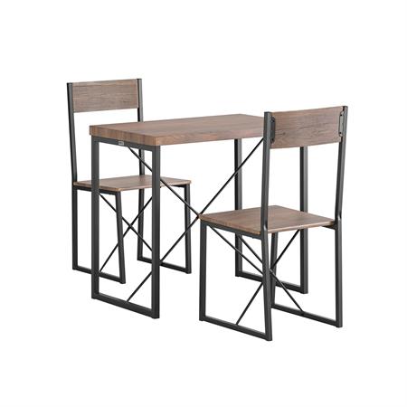 Set de 1 table à manger et 2 chaises effet