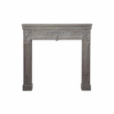 Manteau de cheminée décor bois gris cérusé