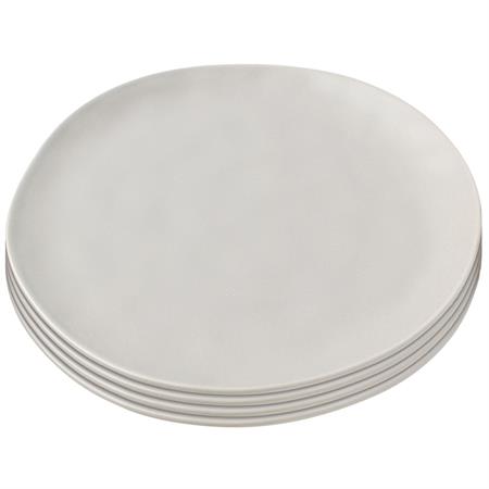 Assiette plate en céramique grise D26 - Lot de 4