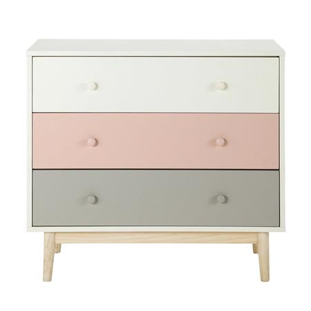 Commode vintage 3 tiroirs blanche
