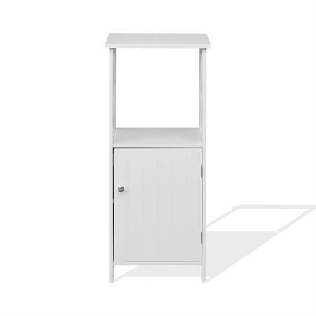 Meuble colonne de salle de bain 1 porte étagère blanc