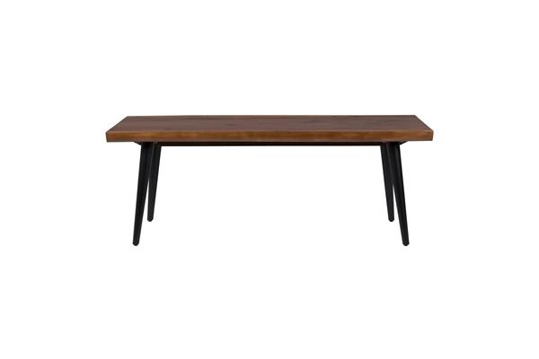 Banc en bois foncé et métal 120cm